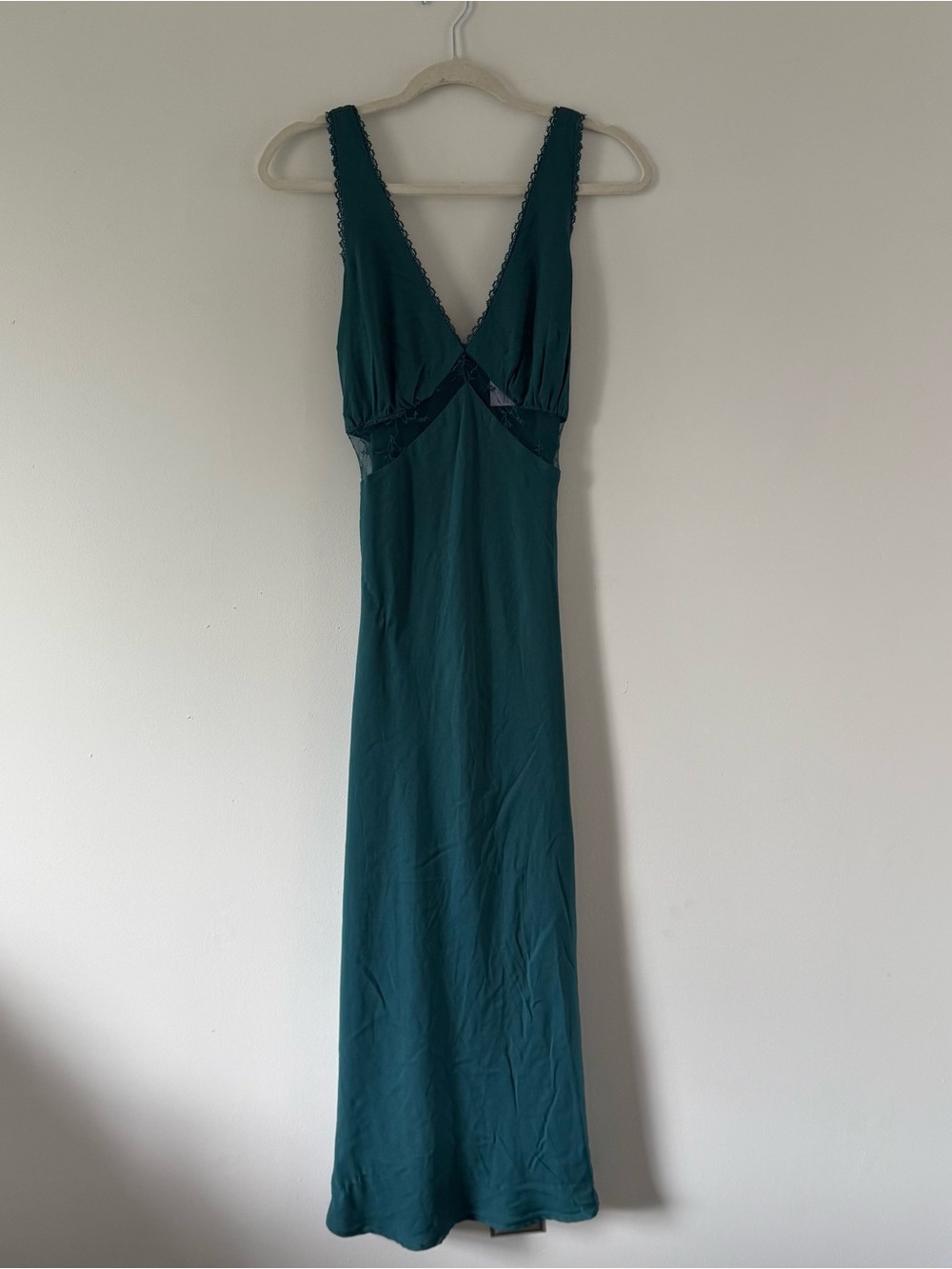Dark Teal Plunge Midi Dress NWT | Romantic Date Night Resort Dress